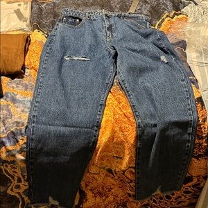 Tractr Relaxed Blue Distressed Jeans